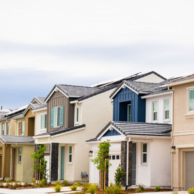 Long row of single Family Homes